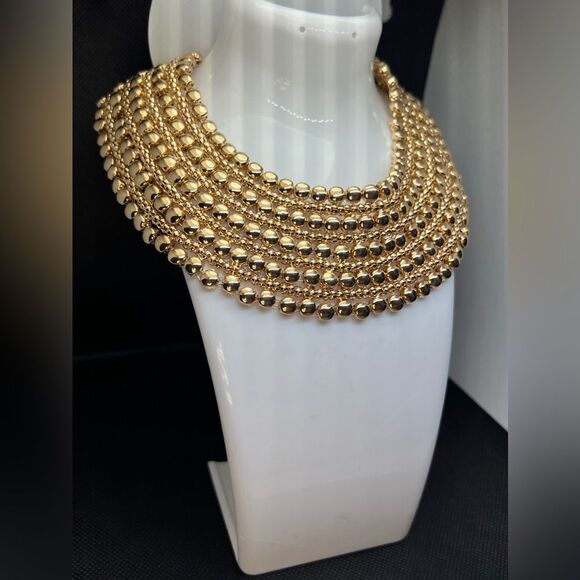 Zara Bold Multilayered Gold Chocker Necklace - Picture 11 of 14